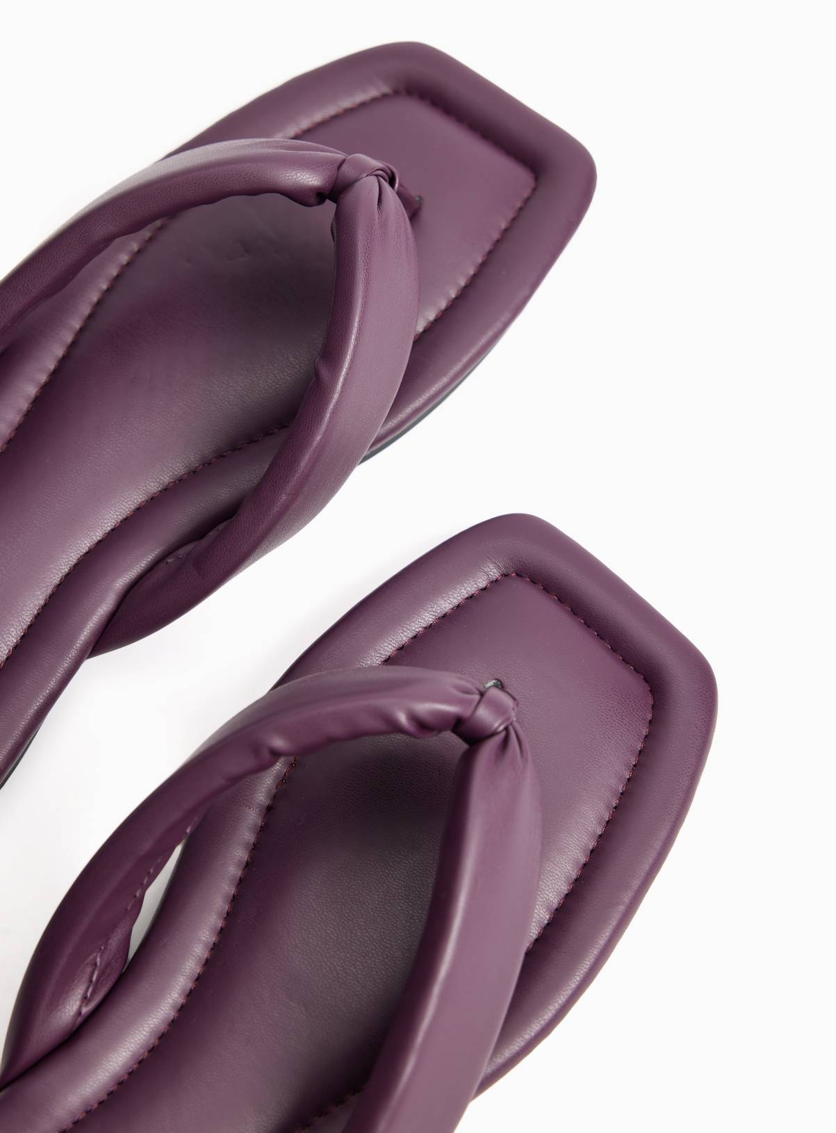 Dark Purple PU Toe Post Sandals 6 - Image 4